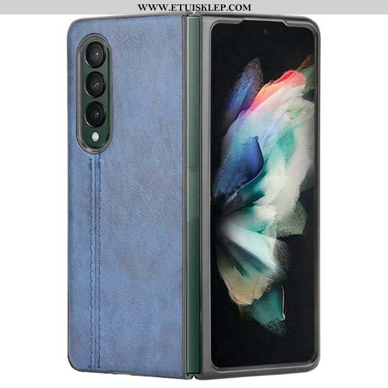 Etui do Samsung Galaxy Z Fold 3 5G Skórzany Efekt Couture